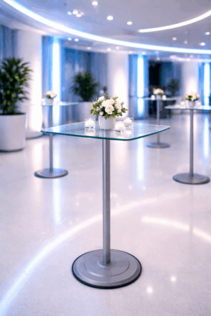 Masa de cocktail cu blat de sticla